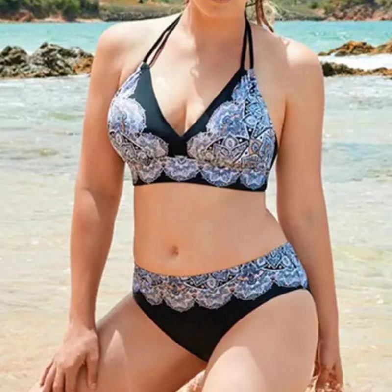 Damen Triangel-Bikini mit kontrastierenden Dessins Echo Archiv