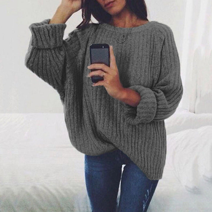 Damen Grobstrickpullover mit lockerer Passform und trendigem Rippenmuster Echoarchiv