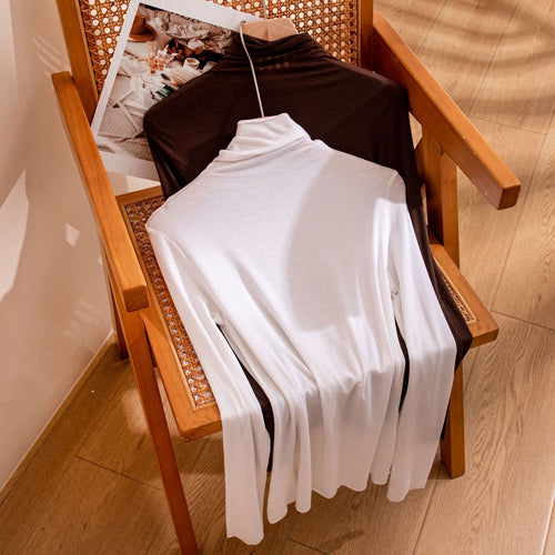 Damen-Langarmshirt mit Stehkragen, weich und bequem