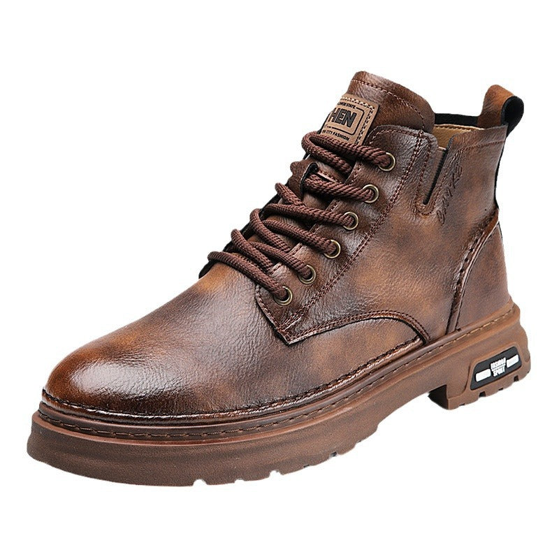 Herren-Stiefel im Vintage-Stil, knöchelhoch, mit Profilsohle