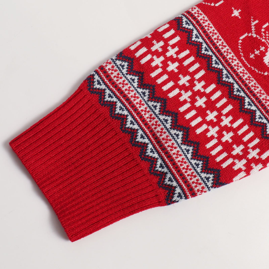 Weihnachtlicher Strickpullover mit Rentier-Motiv