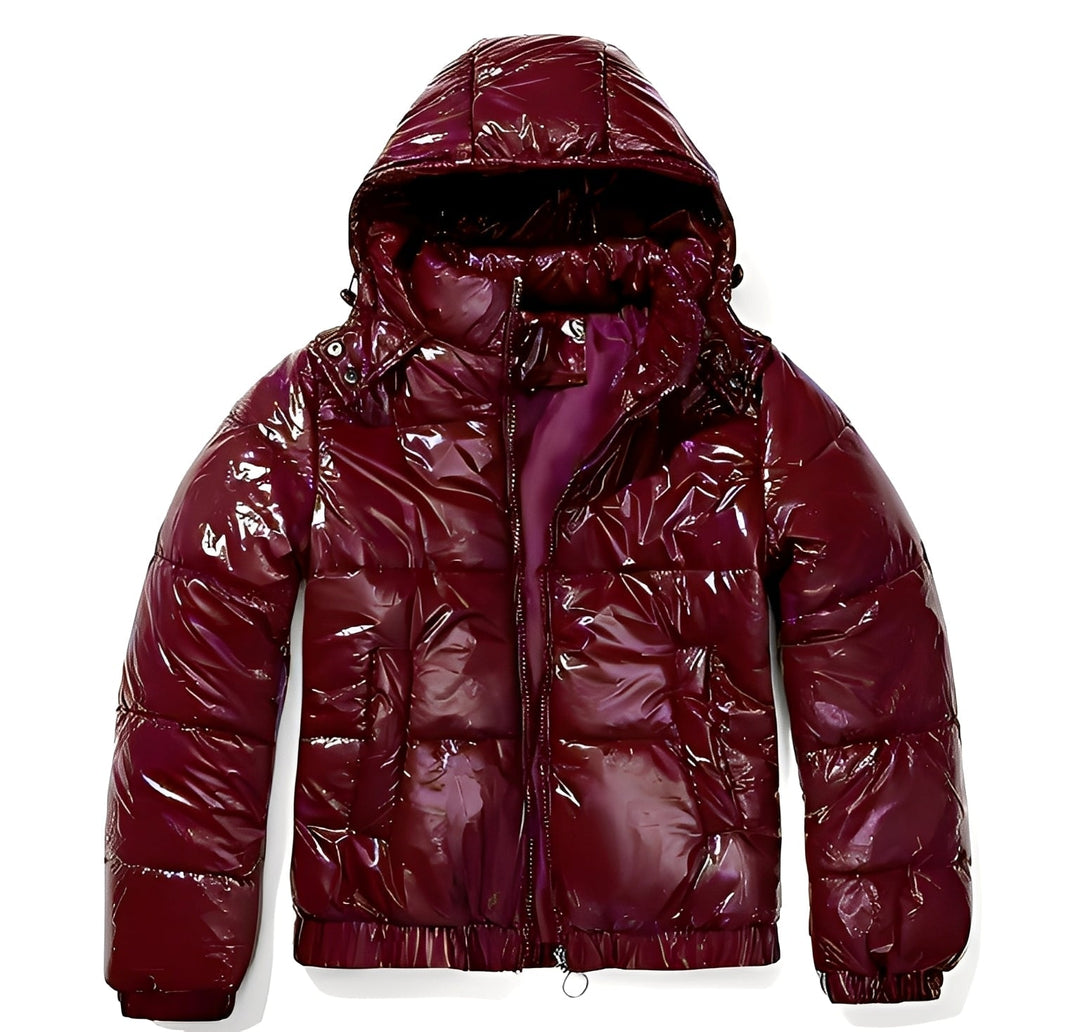Echoarchiv | Elegante, glanzvolle Damenjacke mit Kapuze