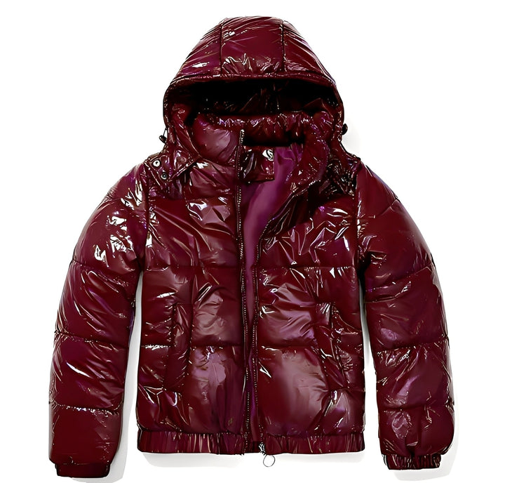 Echoarchiv | Elegante, glanzvolle Damenjacke mit Kapuze