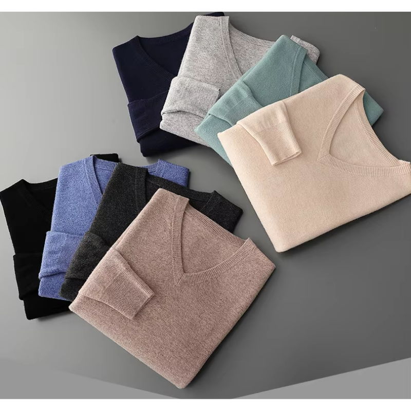 Echoarchiv | Pullover Herren, V-ausschnitt, Weiches Strickmaterial