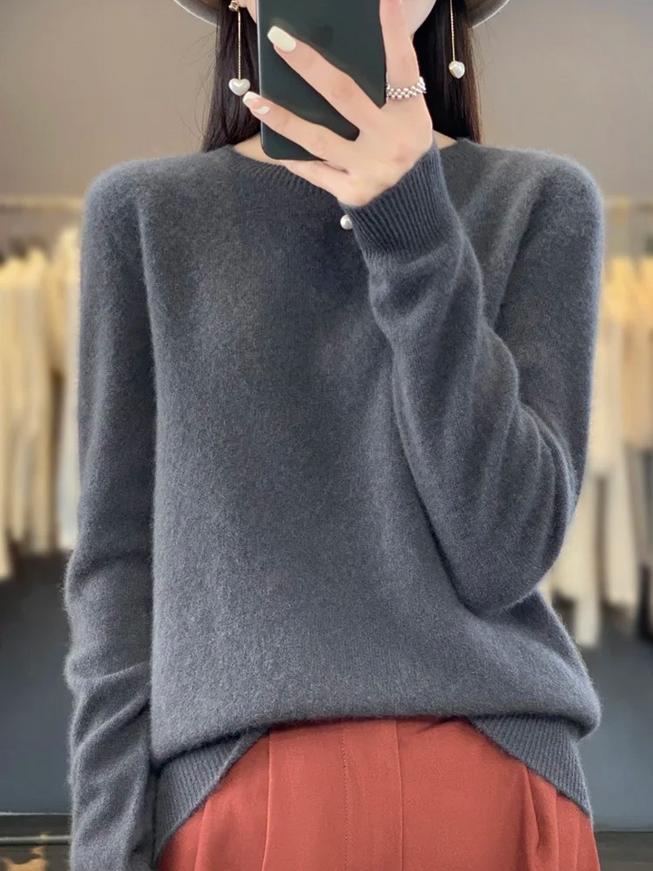 Echoarchiv | Pullover Damen Runder Ausschnitt Weicher und Eleganter Strickpullover