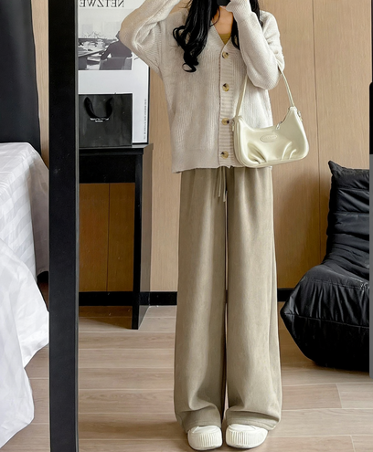 Weite Cordhose mit Kordelzug für Damen