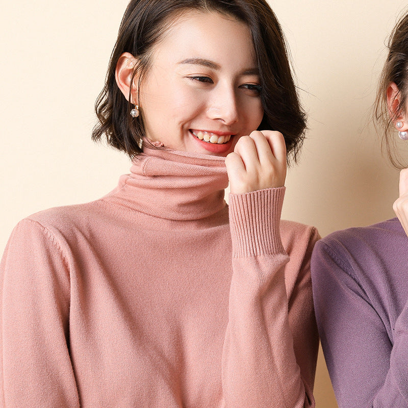 Damen-Strickpullover mit Stehkragen und geometrischem Muster