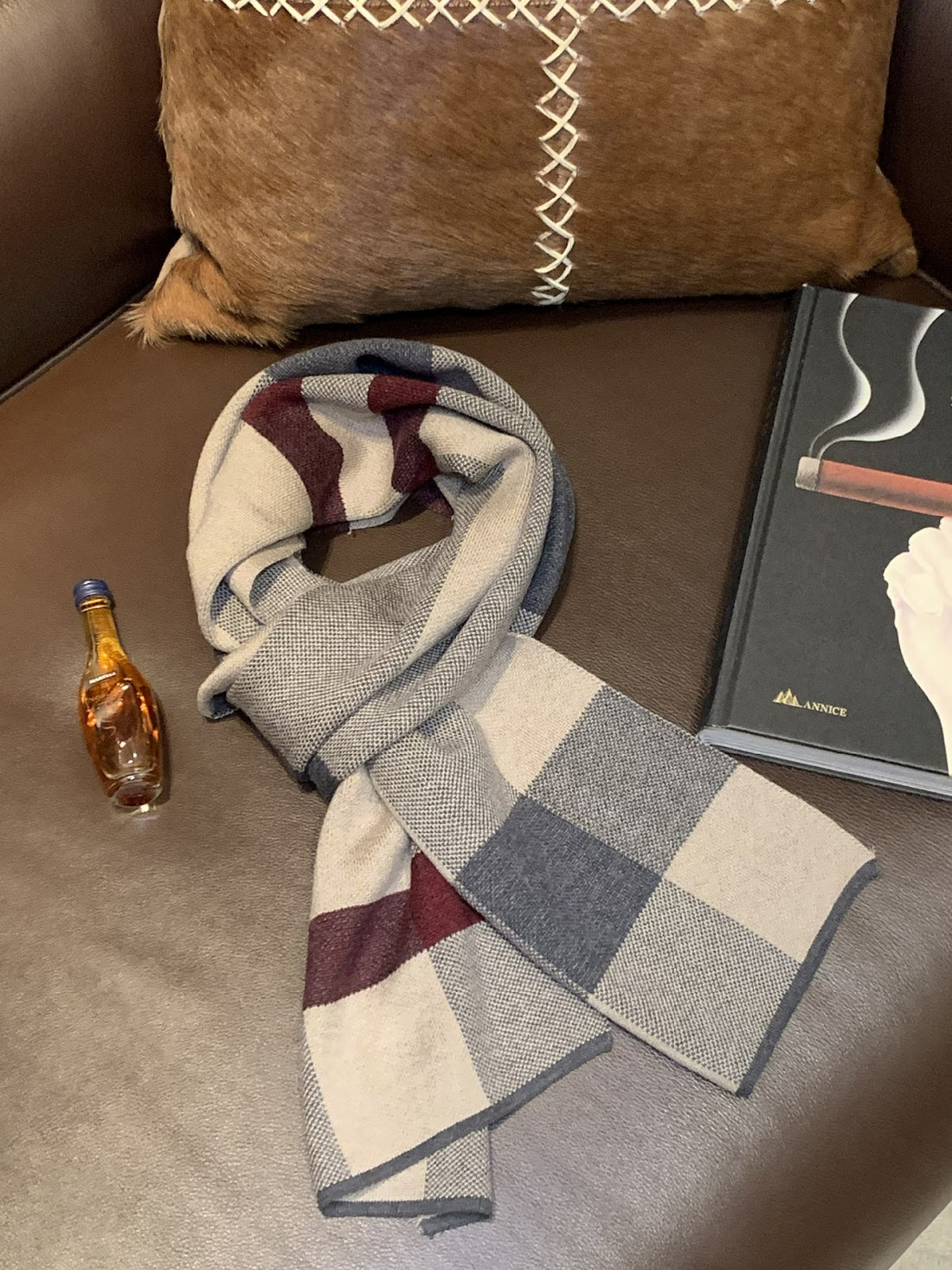 Moderner Strickschal für Herren, 180x30cm