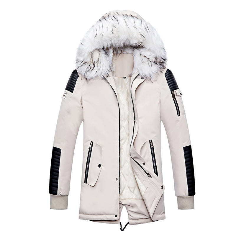 Herren Winterjacke mit abnehmbarem Kunstfellkragen und vielseitigen Taschen Echoarchiv