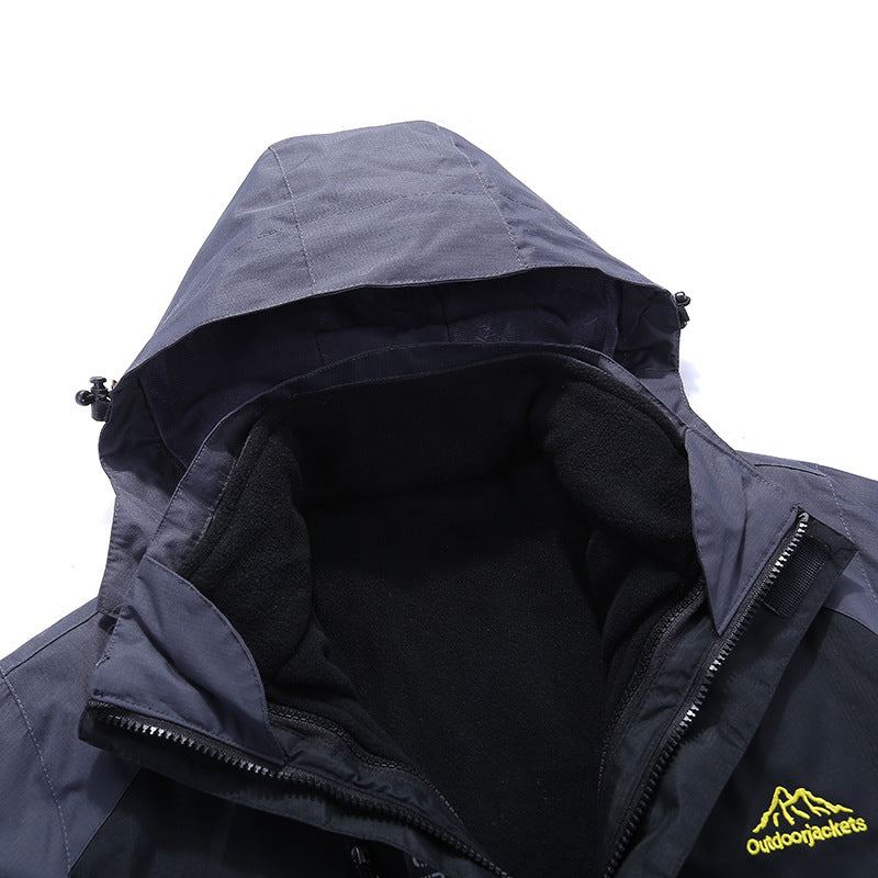 Unisex Wasserdichte Softshell-Outdoorjacke mit Kapuze und Reißverschlusstaschen – Taviero
