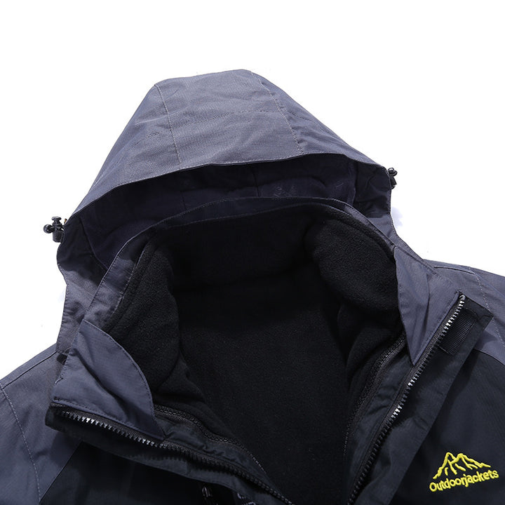 Unisex Wasserdichte Softshell-Outdoorjacke mit Kapuze und Reißverschlusstaschen – Taviero