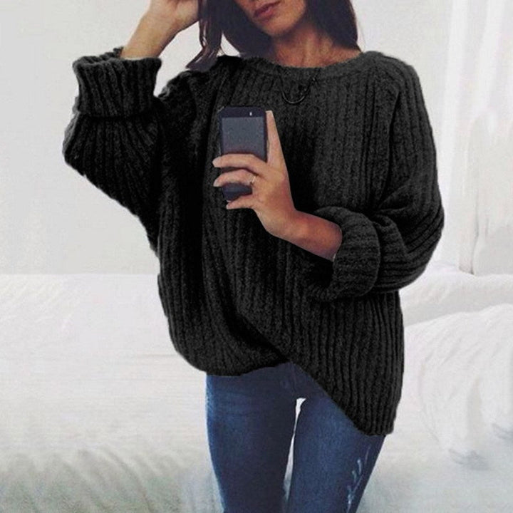Damen Grobstrickpullover mit lockerer Passform und trendigem Rippenmuster Echoarchiv