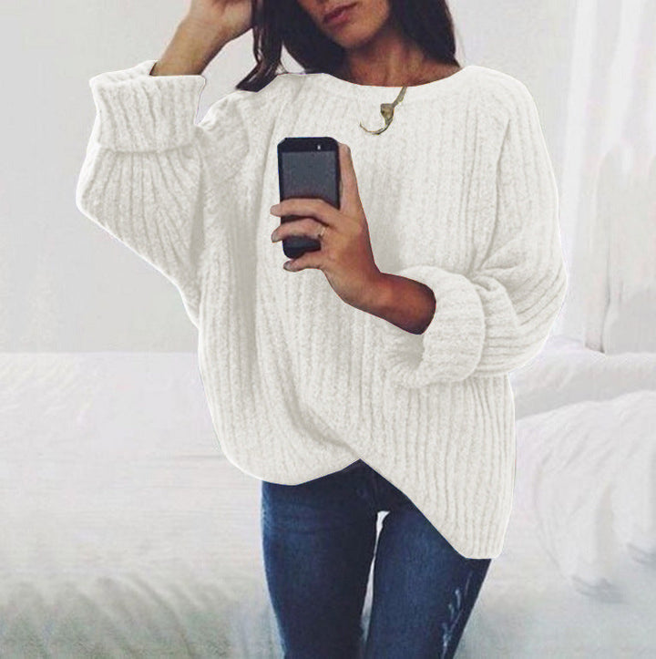 Damen Grobstrickpullover mit lockerer Passform und trendigem Rippenmuster Echoarchiv