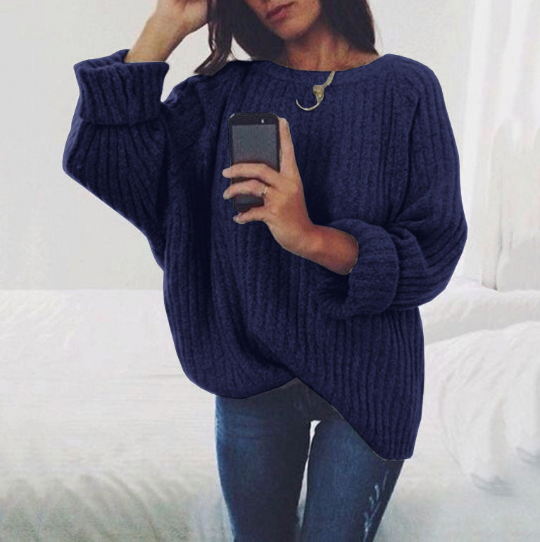 Damen Grobstrickpullover mit lockerer Passform und trendigem Rippenmuster Echoarchiv