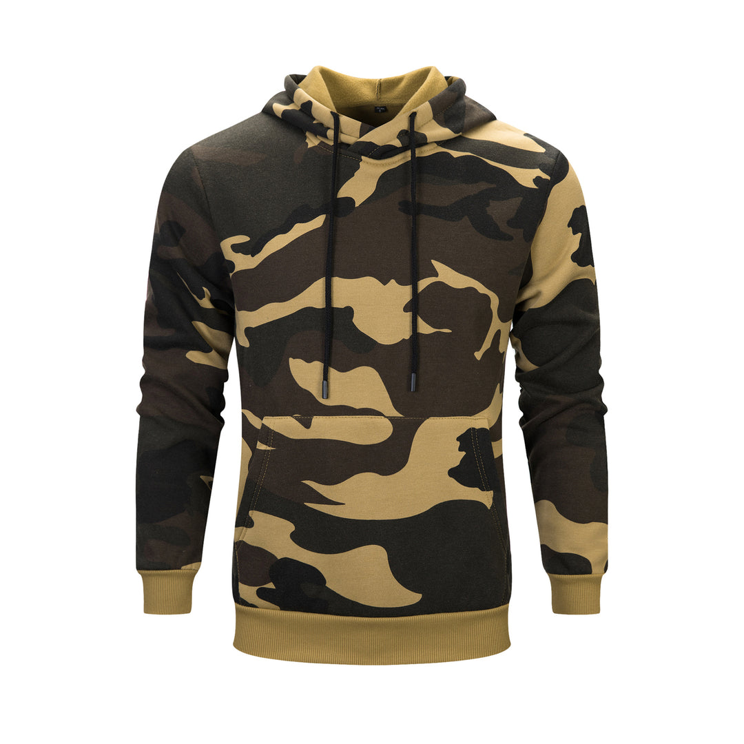 Herren kuscheliger Kapuzenpullover mit modischem Camouflage-Muster Echoarchiv