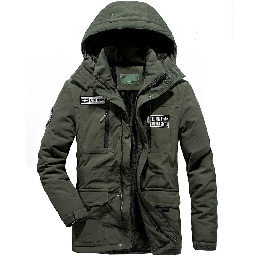 Herren Militärischer Funktionsparka mit Teddyfutter, Kapuze und Mehrfach-Taschen Echo Archiv