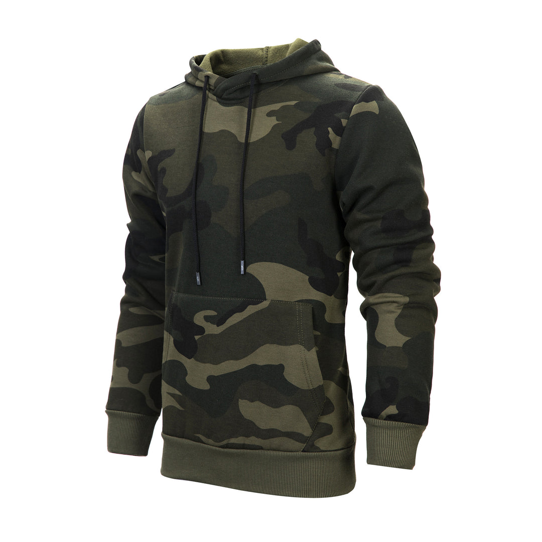 Herren kuscheliger Kapuzenpullover mit modischem Camouflage-Muster Echoarchiv