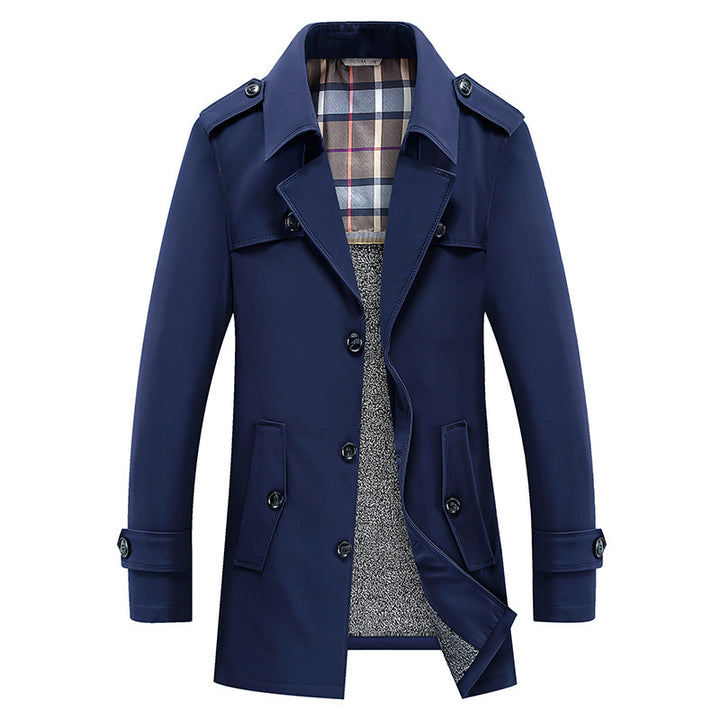 Herren Classic Trenchcoat mit gesteppter Thermofütterung und kariertem Innenfutter – Marzano