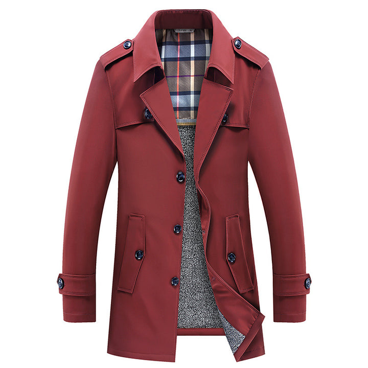 Herren Classic Trenchcoat mit gesteppter Thermofütterung und kariertem Innenfutter – Marzano