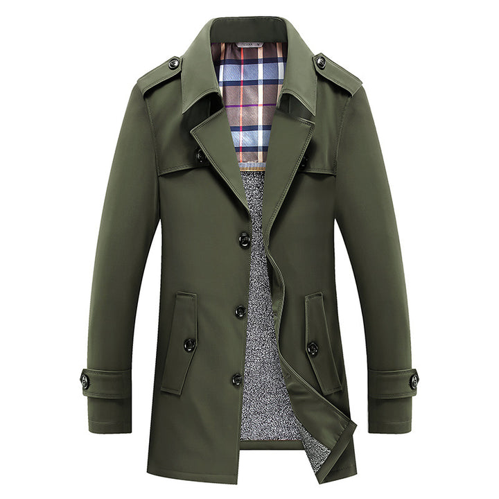 Herren Classic Trenchcoat mit gesteppter Thermofütterung und kariertem Innenfutter – Marzano