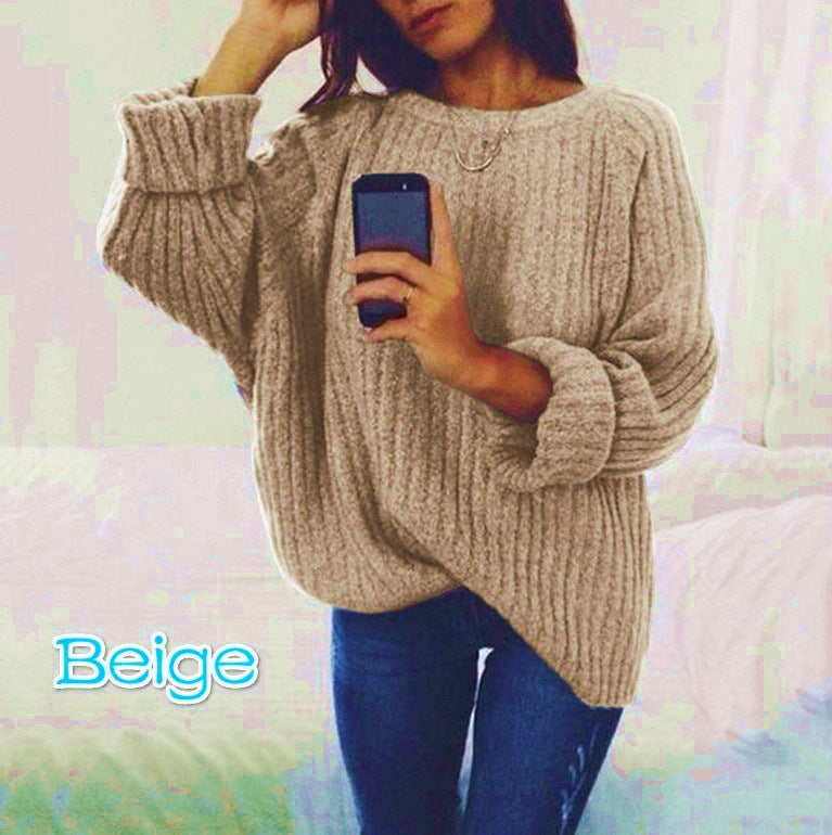 Damen Grobstrickpullover mit lockerer Passform und trendigem Rippenmuster Echoarchiv