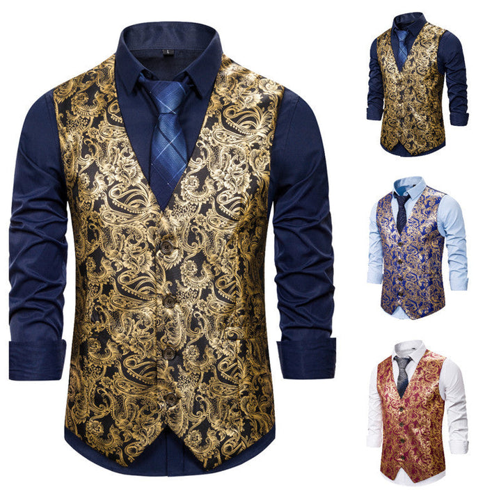 Herren elegante Brokat-Weste im luxuriösen Design Echoarchiv