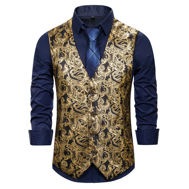 Herren elegante Brokat-Weste im luxuriösen Design Echoarchiv