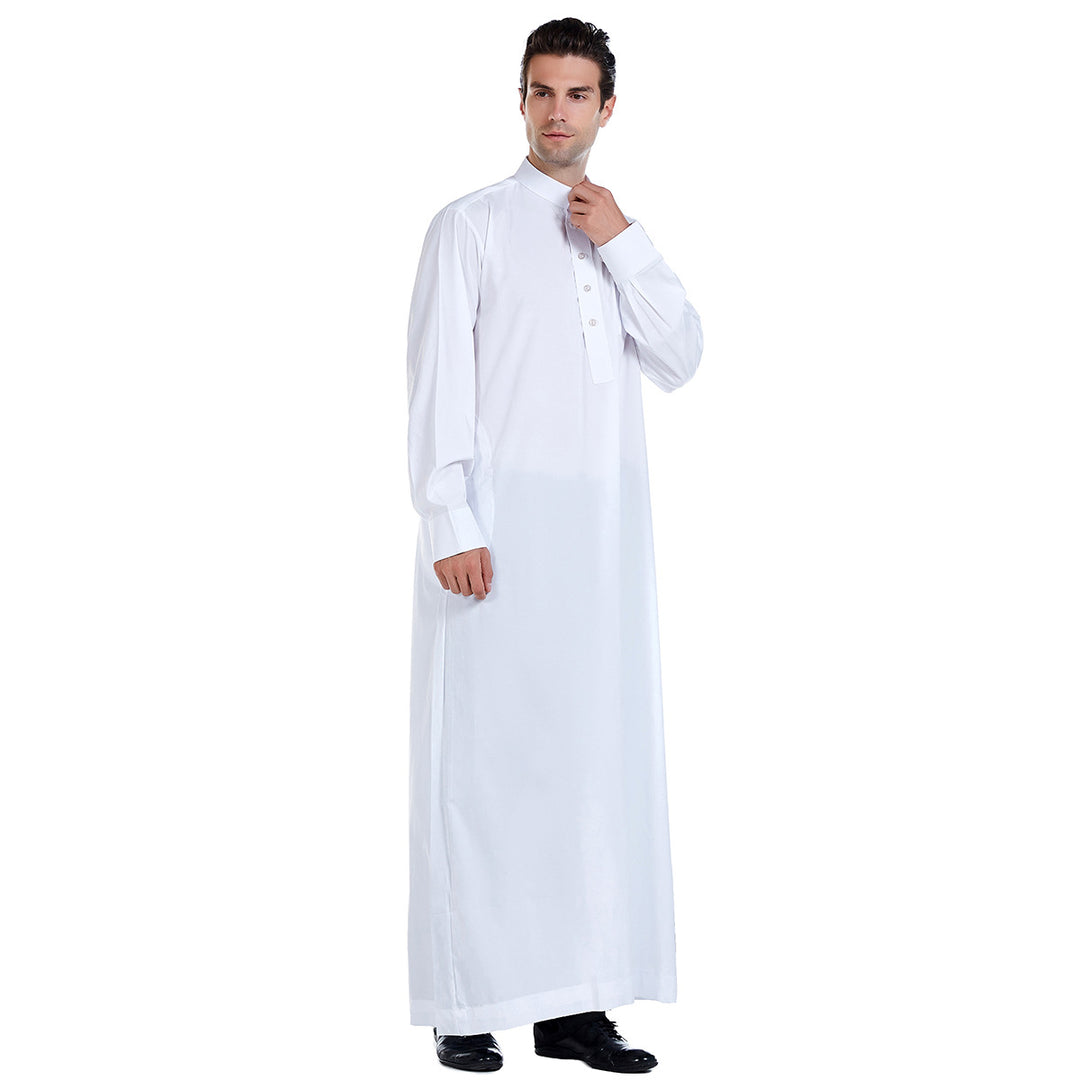 Herren modischer Langarm-Kaftan mit Knopfleiste Echoarchiv