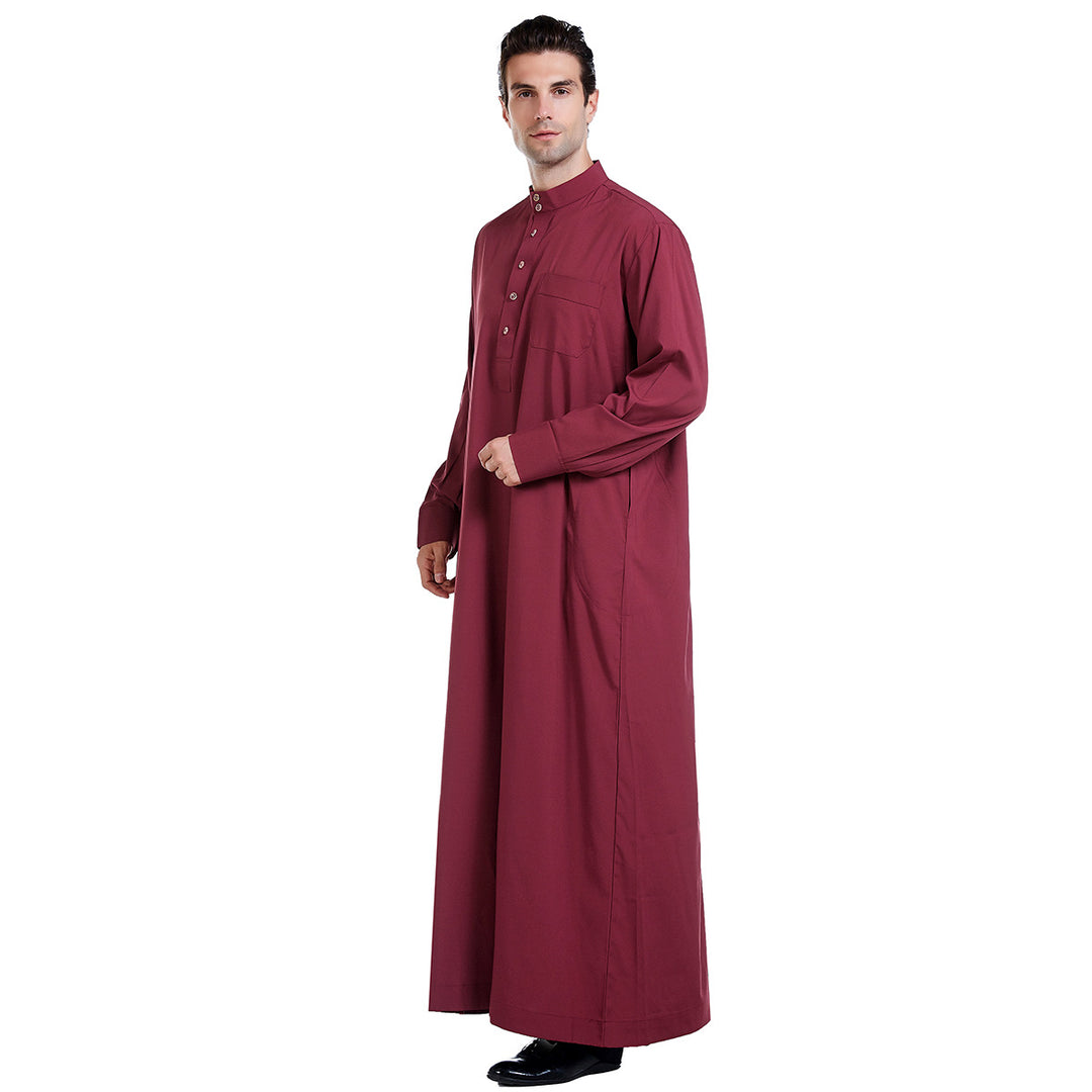 Herren modischer Langarm-Kaftan mit Knopfleiste Echoarchiv