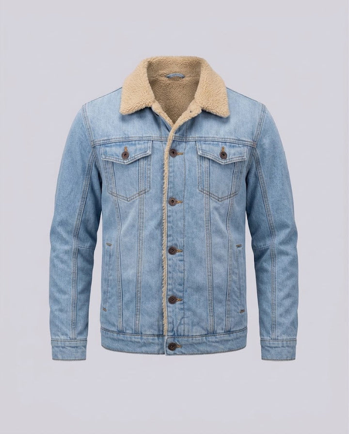Herren Freizeit Denim Jacke mit Teddy-Fütterung Echo Archiv