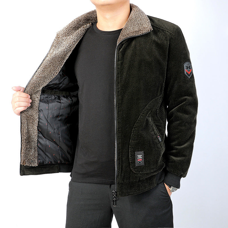 Herren modische Cordjacke mit weichem Kragen Echoarchiv