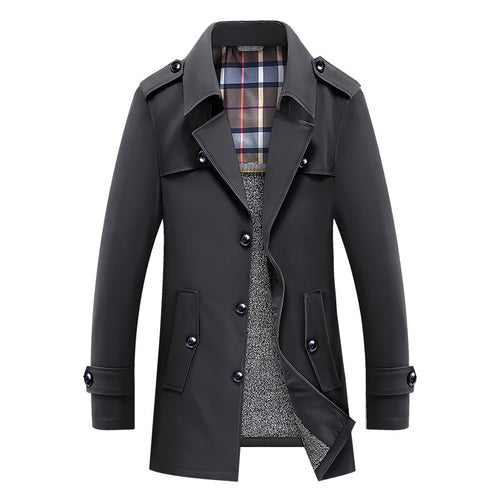 Herren Classic Trenchcoat mit gesteppter Thermofütterung und kariertem Innenfutter – Marzano