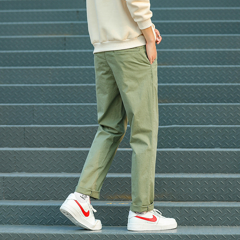 Herren Twill-Hose im Camouflage-Muster mit geradem Schnitt und Gürtelschlaufen Echoarchiv