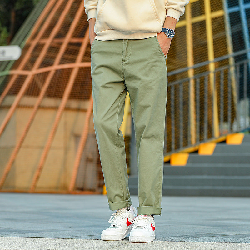 Herren Twill-Hose im Camouflage-Muster mit geradem Schnitt und Gürtelschlaufen Echoarchiv