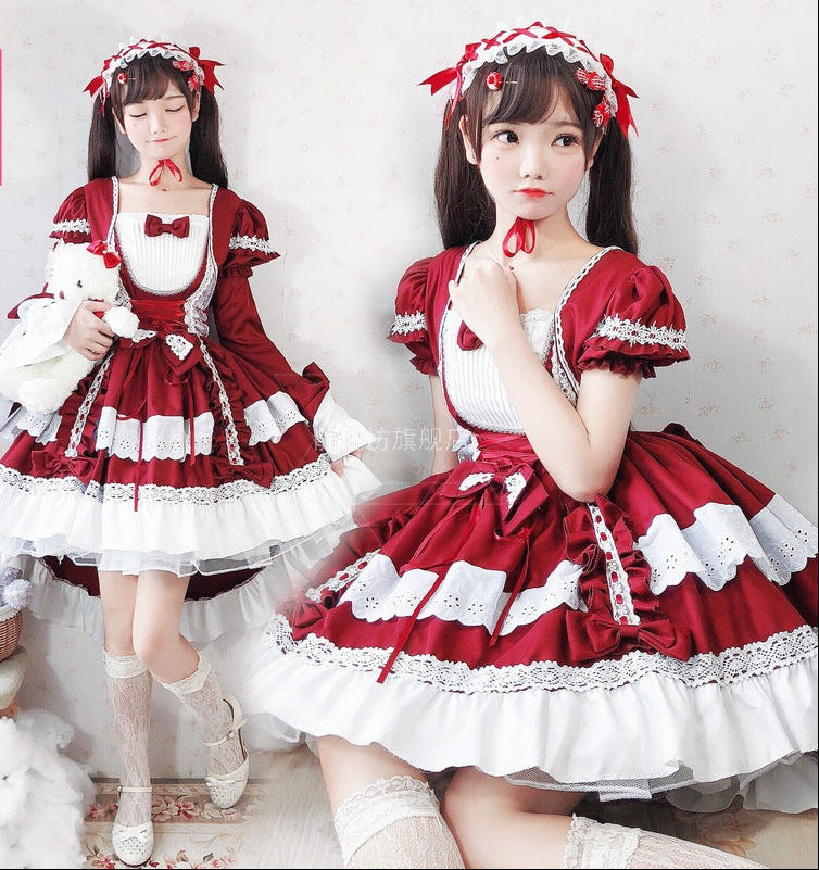 Damen verspieltes Lolita Kleid mit aufwendigen Spitzen- und Rüschendetails Echo Archiv
