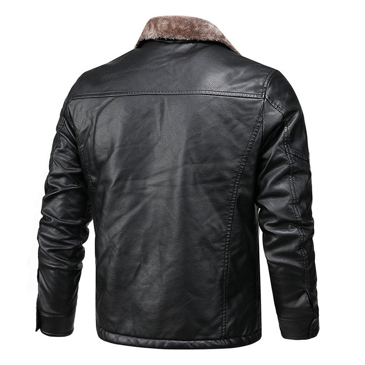 Herren elegante Lederjacke mit weichem Fleecefutter Echoarchiv