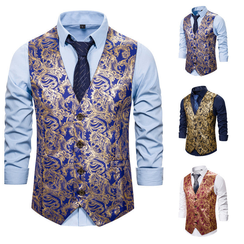 Herren elegante Brokat-Weste im luxuriösen Design Echoarchiv