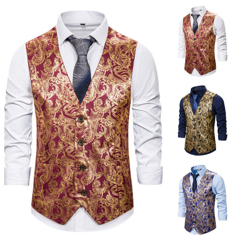 Herren elegante Brokat-Weste im luxuriösen Design Echoarchiv