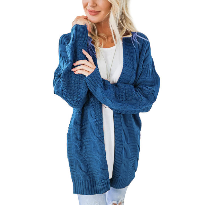Damen nan langer oversize Strickcardigan mit Zopfmuster und V-Ausschnitt Echo Archiv