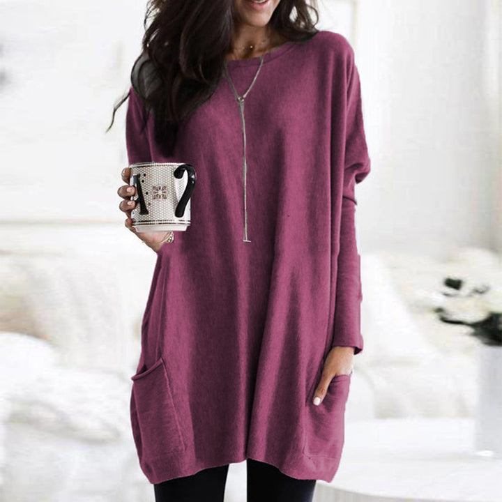 Damen nan oversized Longshirt mit Kontrastblock und aufgesetzten Taschen Echo Archiv