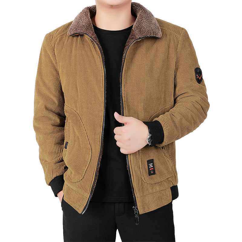 Herren modische Cordjacke mit weichem Kragen Echoarchiv