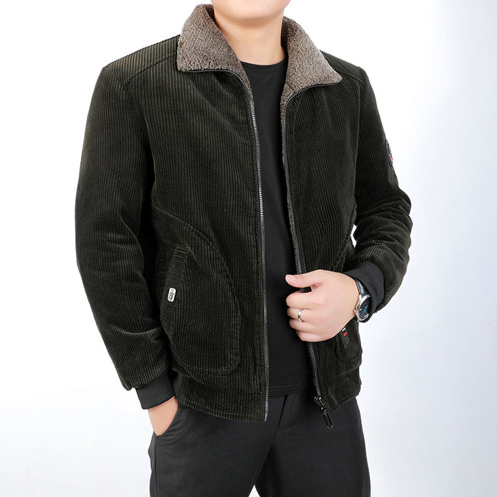 Herren modische Cordjacke mit weichem Kragen Echoarchiv