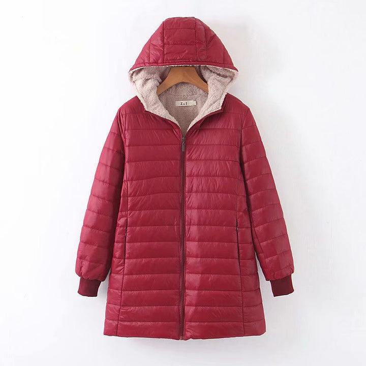 Damen Gefütterte Steppjacke mit Kapuze und Teddyfutter – Avérine