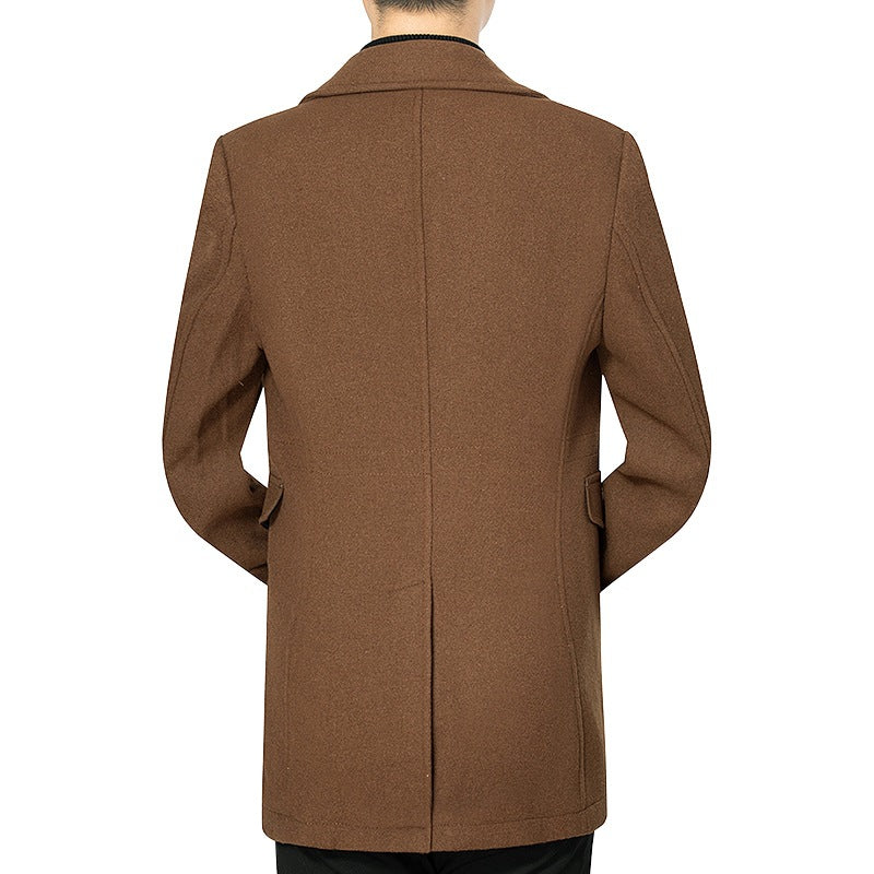 Herren Mantel mittellang aus Wollmix mit schlanker Silhouette, verdeckter Reißverschlussleiste und Pattentaschen – Montevé