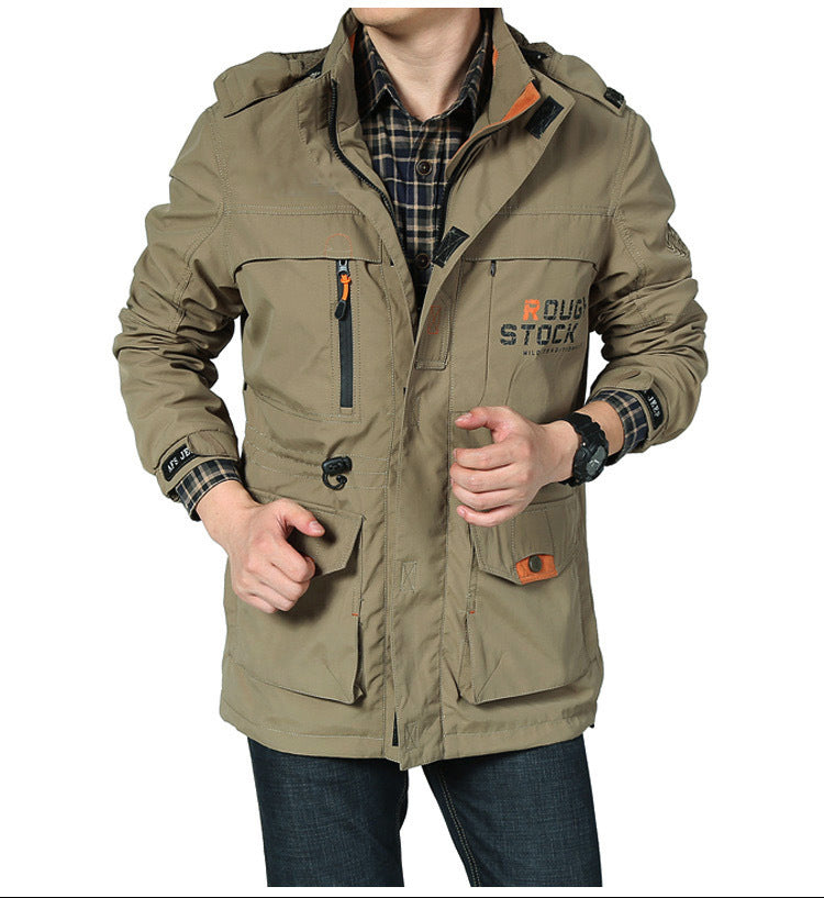 Herren Multifunktionale Outdoor-Jacke mit verstellbarem Kapuzendesign Echo Archiv