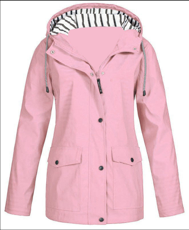 Damen nan wasserdichter Parka mit Kapuze, Kordelzug und aufgesetzten Taschen Echo Archiv