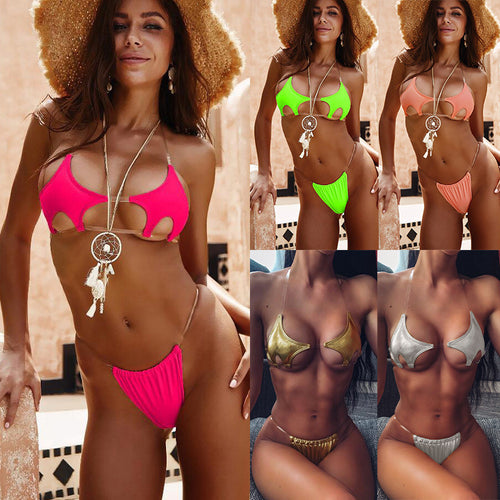 Damen Cut-Out Bikini mit transparenten Trägern Echo Archiv