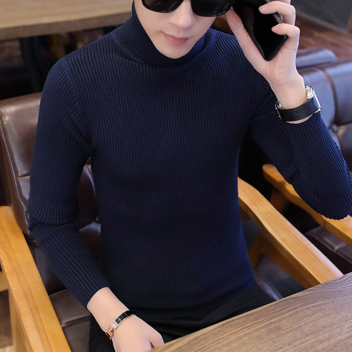 Herren Stehkragenpullover aus feinem Rippstrick Echoarchiv