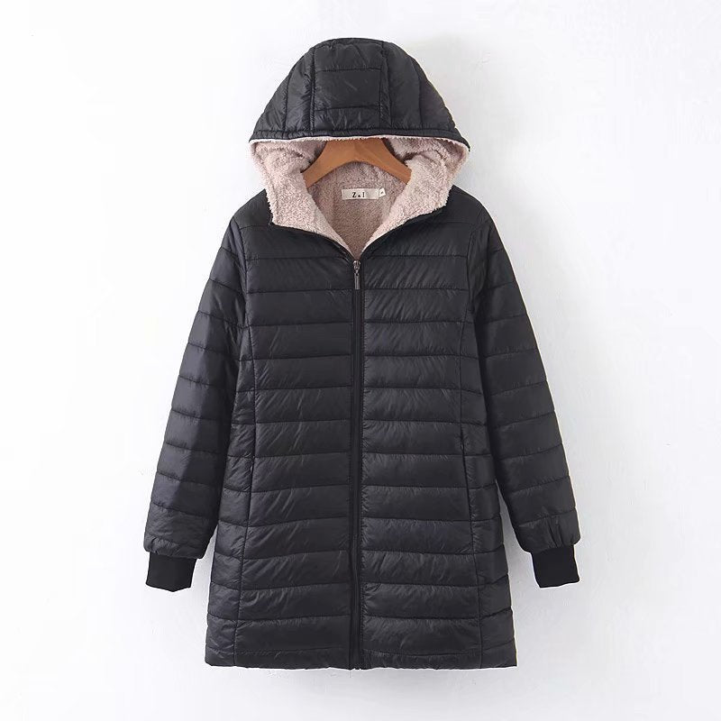 Damen Gefütterte Steppjacke mit Kapuze und Teddyfutter – Avérine