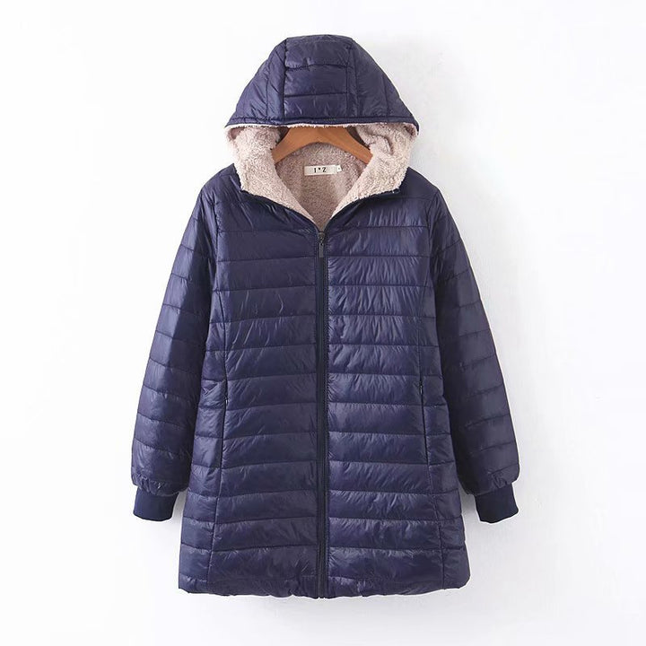 Damen Gefütterte Steppjacke mit Kapuze und Teddyfutter – Avérine